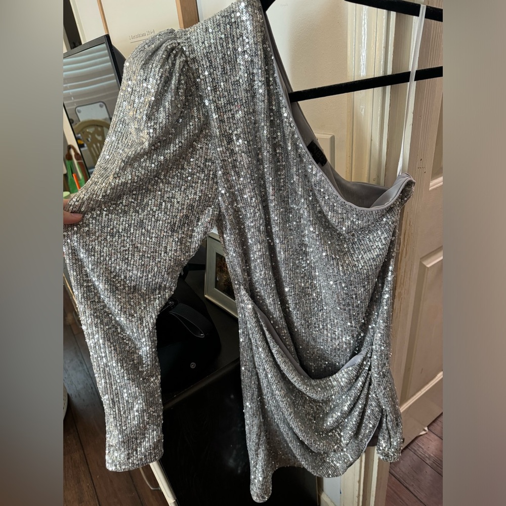 Silver, sparkle, formal dress